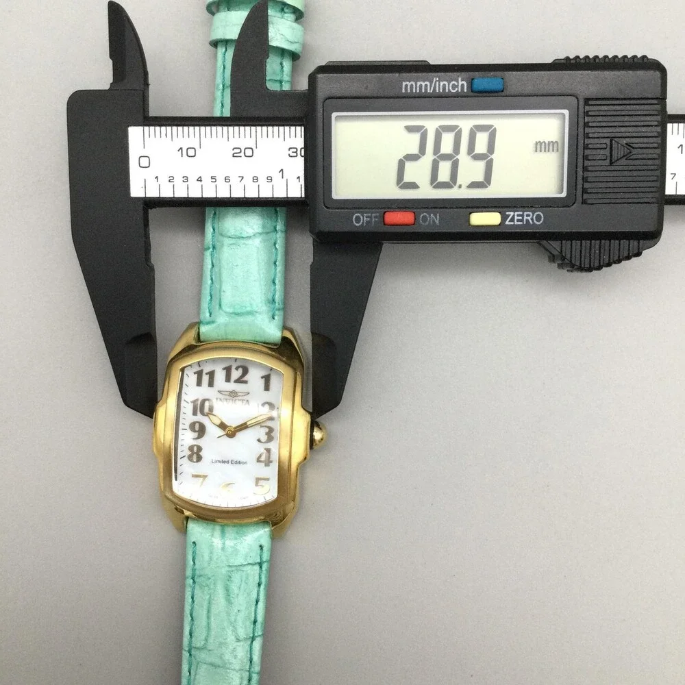 Invicta Lupah Music Crystal Women Watch 29mm Gold Tone Leather LE New Battery